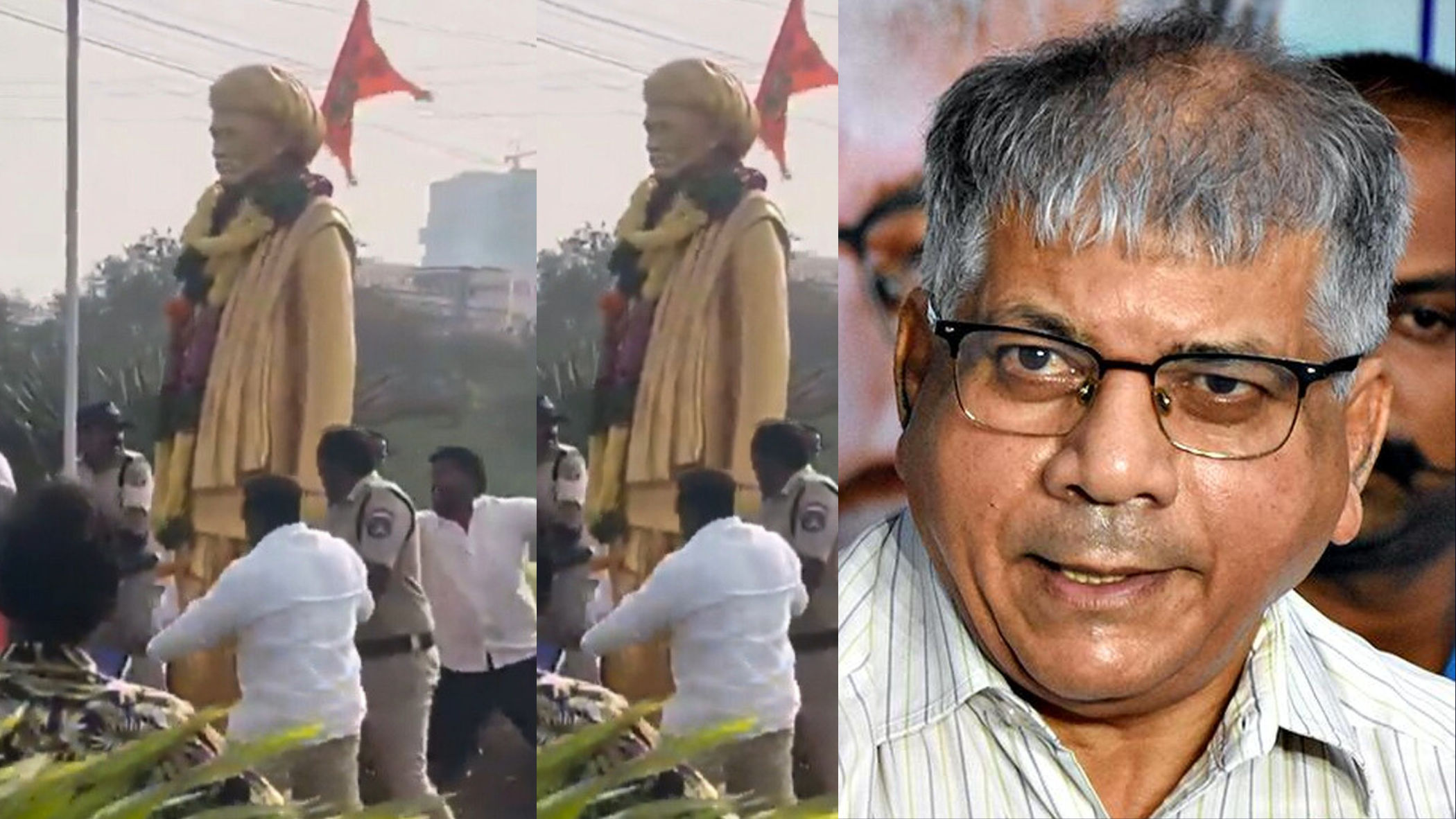 Telangana-sangareddy-tellapur-mahatma-phule-statue-attack-prakash-ambedkar-reaction
